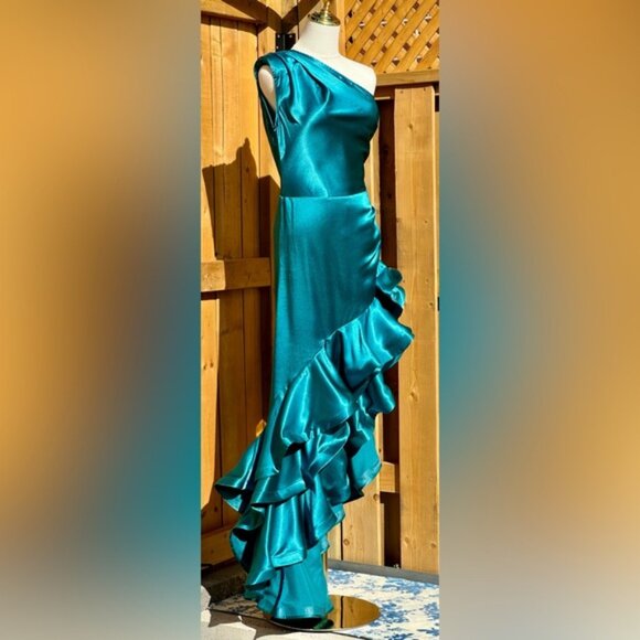 🆕 BRONX & BANCO Monica Turquoise Gown, Sz S US 4- Moving sale - Picture 9 of 15